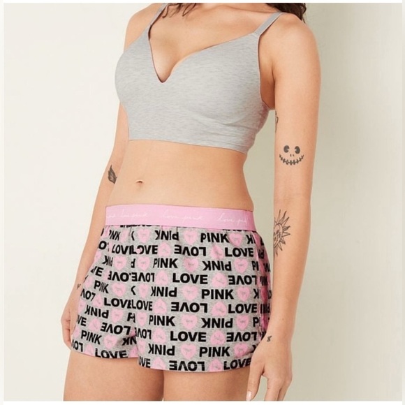 Women’s Victoria’s Love Pink Flannel Cotton Sleep Boxy Shorts, size L - Picture 4 of 7